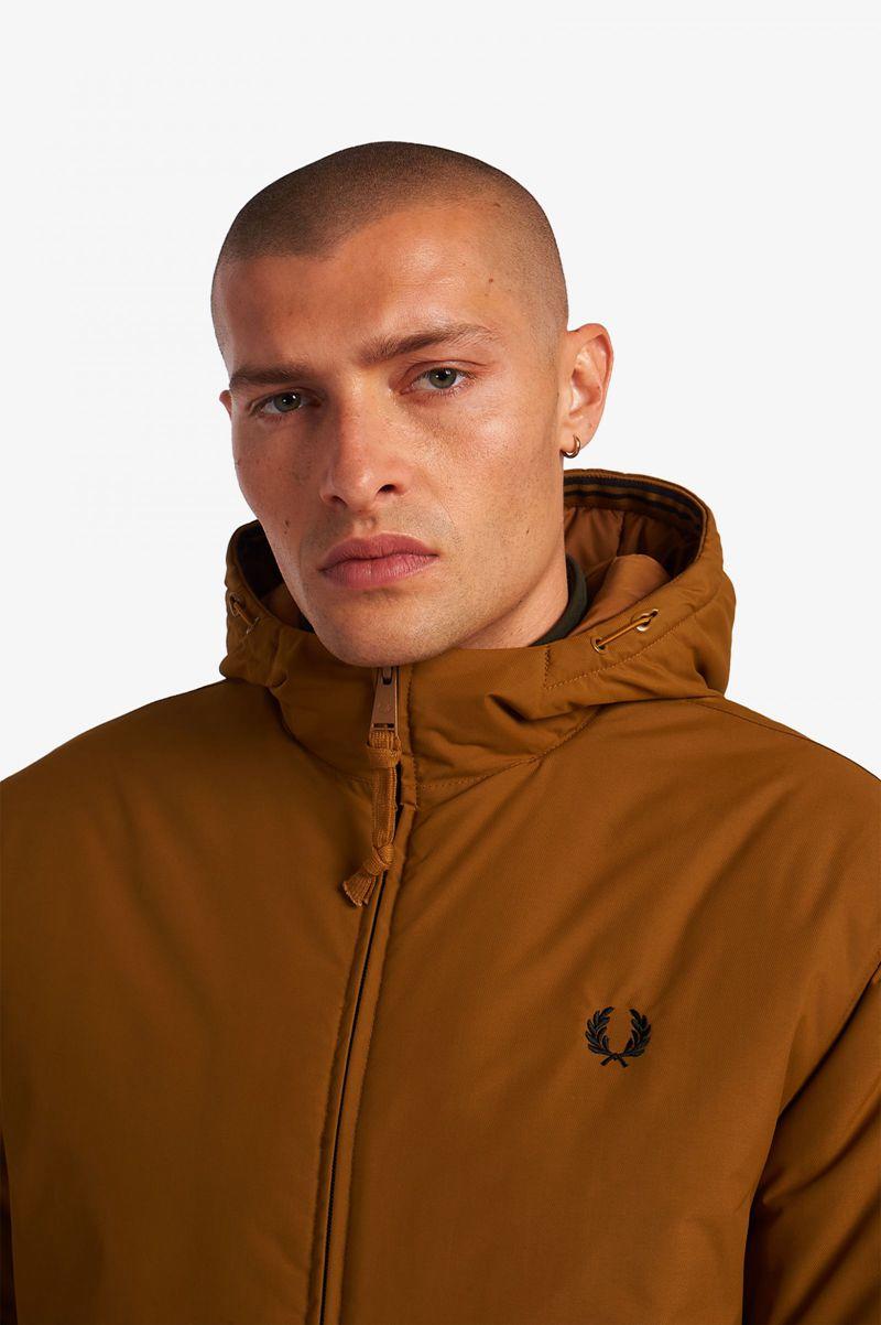 Geaca Barbati Fred Perry Căptușită Cu Glugă Brentham Camel | RO 1220KORI